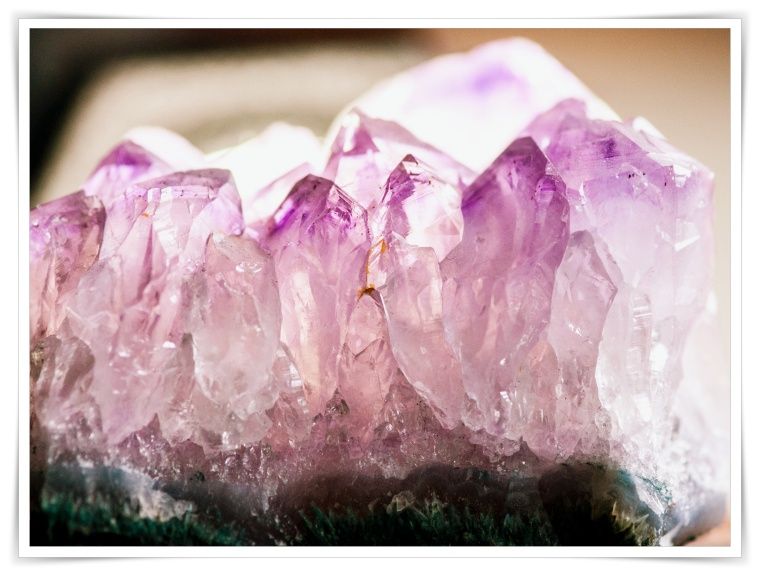 close up view of amethyst crystal cluster.  Naan, Naan Design, Naandesign.