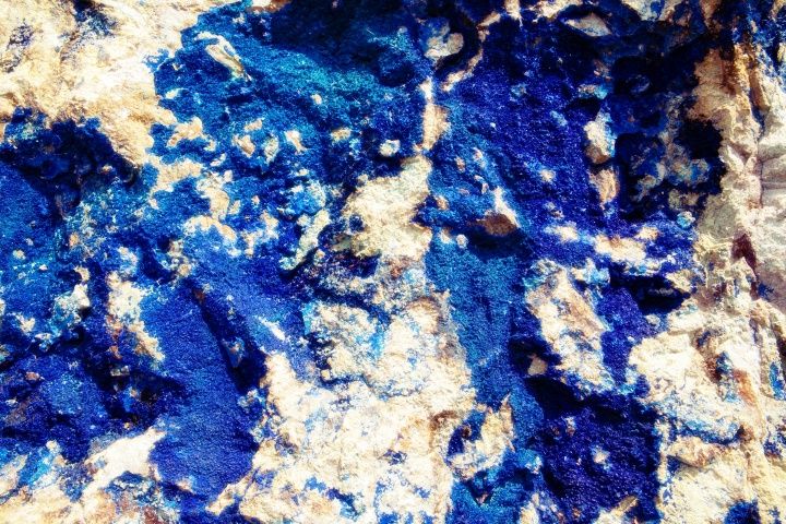 Raw lapis lazuli with calcite